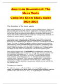 American Government: The Mass Media Complete Exam Study Guide 2024-2025