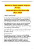 American Government: Interest Groups Complete Exam Study Guide 2024-2025