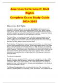 American Government: Civil Rights Complete Exam Study Guide 2024-2025