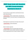 RNRF Study Guide with Questions and 100% Correct Answers | Download to Score A+