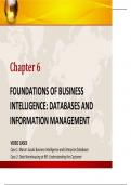 FOUNDATIONS OF BUSINESS INTELLIGENCE: DATABASES AND INFORMATION MANAGEMENT