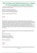 NR 331 Maternal Child Nursing Care- Chapter 13-16 Uncomplicated Labor & Delivery  (Latest 2024 / 2025) Questions & Answers with rationales