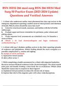 BSN HESI 266 med surg BSN 266 HESI Med Surg 50 Practice Exam (2023 2024 Update) Questions and Answers