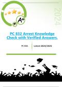 PC 832 Arrest Knowledge Check with Verified Answers | Latest 2024/2025