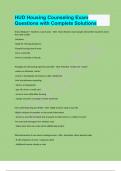 HUD Housing Counseling Exam Questions with Complete Solutions.