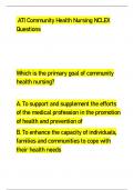 ATI Community Health Nursing NCLEX  Questions