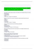 Registered Dental Assistant Exam (AMT) exam questions and answers 100% correct