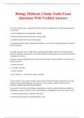 Biology Midterm 2 Study Guide Exam Questions With Verified Answers