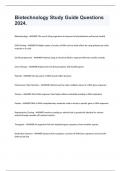 Biotechnology Study Guide Questions 2024