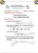 Examens ( 2 exercices ) & solution _physique1 contient ( cinématique - dynamique ) _1ère année univ_