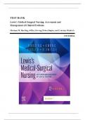 Test Bank - Lewis Medical Surgical Nursing, 12th Edition (Harding, 2023), Chapter 1-69 | All Chapters