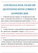 LOUISIANA BAIL BONDS EXAM 100 QUESTIONS WITH CORRECT ANSWERS 2024