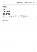 AQA AS HISTORY 7041/2O Democracy and Nazism: Germany, 1918–1945 Component 2O The Weimar Republic, 1918–1933 Mark scheme June 2023