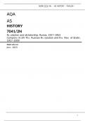 AQA AS HISTORY 7041/2N Revolution and dictatorship: Russia, 1917–1953 Component 2N The Russian Revolution and the Rise of Stalin, 1917–1929 Mark scheme June 2023