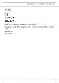 AQA AS HISTORY 7041/2J America: A Nation Divided, c1845–1877 Component 2J The origins of the American Civil War, c1845–1861 Mark scheme June 2023