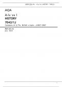 AQA A-level HISTORY 7042/1J Component 1J The British Empire, c1857–1967 Mark scheme June 2023