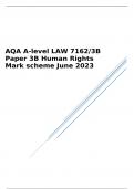 AQA A-level LAW  Paper 3B Human Rights Mark scheme June 2023