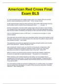 American Red Cross Final  Exam BLS