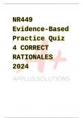 NR449 Evidence-Based Practice Quiz 4 CORRECT RATIONALES 2024