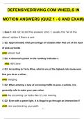 Defensive Driving Wheels In Motion (Quiz 1 - 6 and Exam) 2024 Questions with 100% Correct Answers | Verified | Latest Update