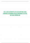 ACC 100 ELEMENTS OF ACCOUNTING AND FINANCE (SUMMER 2014) ANSWERS TO THE  ACTUAL PAPER LSE