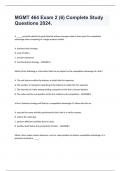 MGMT 464 Exam 2 (6) Complete Study Questions 2024.