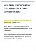 ABYC DIESEL CERTIFICATION EXAM  2020 QUESTIONS WITH CORRECT  ANSWERS .GRADED A+