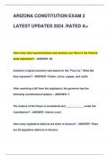 ARIZONA CONSTITUTION EXAM 2  LATEST UPDATES 2024 .RATED A+