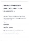 PEBC EXAM QUESTIONS AND WITH  COMPLETE SOLUTIONS 2024-2025  GRADED A +