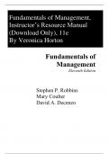 Solution Manual For Fundamentals of Management, 11th Edition by Stephen P. Robbins, Mary A. Coulter, David A. DeCenzo Chapter 1-15 and (History Operations Professionalism Quantitative Module)