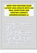 NRNP 6560 MIDTERM EXAM LATEST 2024 UPDATE WITH 200 REAL QUESTIONS AND VERIFIED CORRECT ANSWERS/GRADED A+ 