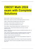 Bundle For CBEST Math Exam Questions with All Correct Answers
