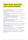 HVAC Study Questions with Correct Answers 