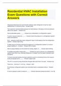 Residential HVAC Installation Exam Questions with Correct Answers