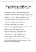 Package deal for Wall Street Prep Excel Crash course Exam Guider with Correct and Verified Answers