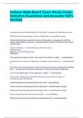 Indiana State Board Exam Study Guide- Esthetics Questions and Answers 100% Verified