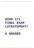 BIOD 171 FINAL EXAM LATESTUPDAT+ A GRADED