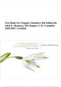 Test Bank For Organic Chemistry 9th Edition By John E. Mcmurry | Test Bank For Organic Chemistry 6th Edition By Smith | Solutions Manual FOR Organic Chemistry 8TH Edition By L.G Wade & TEST BANK FOR Organic Chemistry 12th Edition By T. W. Graham Solomons,