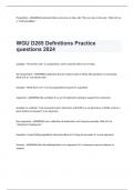WGU D265 Definitions Practice  questions 2024