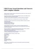 CRSS Exam Actual Questions and Answers with Complete Solution 