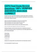 CEPN Final Exam Review Questions 100% VERIFIED  ANSWERS 2024/2025  CORRECT