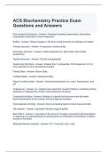 ACS Biochemistry Practice Exam Questions and Answers 2024 - Graded A