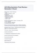 ACS Biochemistry Final Review - Semester 2 Exam 2024 Questions and Answers