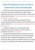 HESI PN PHARMACOLOGY EXAM 75 QUESTIONS AND ANSWERS 2024