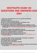 HOOTSUITE EXAM 150 QUESTIONS AND ANSWERS 2023 2024.