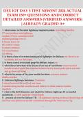 DEX IOT DAY 3 TEST NEWEST 2024 ACTUAL EXAM 150+ QUESTIONS AND CORRECT DETAILED ANSWERS VERIFIED ANSWERS.pdf