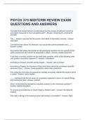 PSYCH 375 MIDTERM REVIEW EXAM QUESTIONS AND ANSWERS 2024