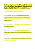 National Registry of Food Safety Professionals (NRFSP) Exam Questions and Answers Latest Update 2024/2025 | 100% Verified | Graded.