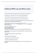 California RDH Law and Ethics exam with correct answers