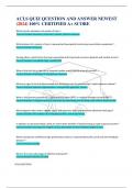 ACLS QUIZ QUESTION AND ANSWER NEWEST (2024) 100% CERTIFIED A+ SCORE